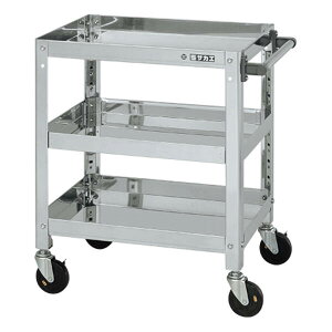 【個人宅配送不可】サカエ SAKAE SAS4-6073DC 直送 代引不可・他メーカー同梱不可 ステンレススーパーワゴン(SUS430/導電性ゴム車/ねじ込み式キャスター) SAS46073DC