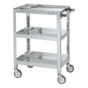 【個人宅配送不可】サカエ SAKAE SAS4-6083NU 直送 代引不可・他メーカー同梱不可 ステンレススーパーワゴン(SUS430/ナイロンウレタン車/ねじ込み式キャスター) SAS46083NU