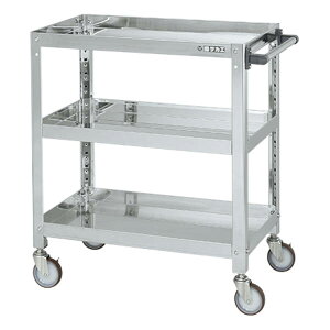 【個人宅配送不可】サカエ SAKAE SAS4-7583NU 直送 代引不可・他メーカー同梱不可 ステンレススーパーワゴン(SUS430/ナイロンウレタン車/ねじ込み式キャスター) SAS47583NU