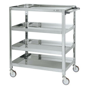 【個人宅配送不可】サカエ SAKAE SAS4-90114NU 直送 代引不可・他メーカー同梱不可 ステンレススーパーワゴン(SUS430/ナイロンウレタン車/ねじ込み式キャスター) SAS490114NU