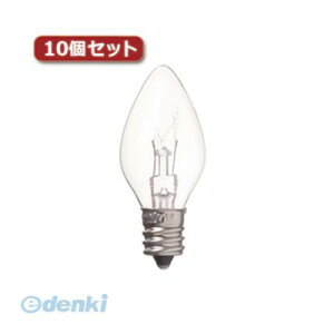 【個数:1個】 直送 代引不可・同梱不可 C71207CX10 YAZAWA ローソク球 C7 E12 7W クリア10個セット