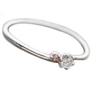 直送・代引不可 【鑑別書付】プラチナPT950 天然ダイヤリング 指輪 ダイヤ0.05ct ピンクダイヤ0.01ct 11号 別商品の同時注文不可