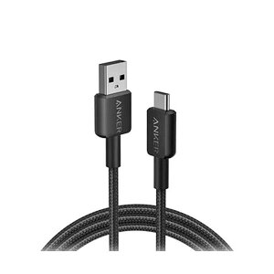 直送・代引不可 (まとめ) アンカージャパン ANKER 322 USB-C&USB-A ケーブル(USB2.0対応) 1.8m ブラック A81H6N11 1本 【×5セット】 別商品の同時注文不可