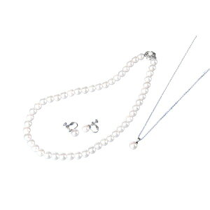 パール ネックレス イヤリング リング 3点セットの人気商品・通販 