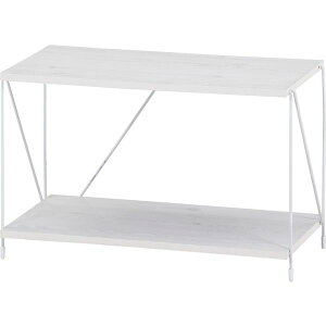 直送・代引不可 ワイヤーラック2段 約60cm幅 WHW ホワイトウォッシュ 組立品【代引不可】 別商品の同時注文不可