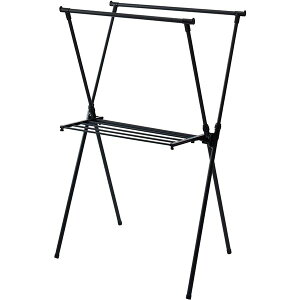 直送・代引不可 天馬 PORISH 室内物干しX型 マットブラック PSBK-04 別商品の同時注文不可