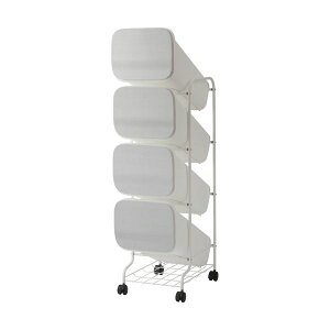 直送・代引不可 スタンド式 ダストボックス/ゴミ箱 【メタル 19L×4段】 高さ122cm キャスター付き 『スムース』【代引不可】 別商品の同時注文不可