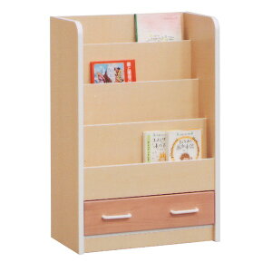 直送・代引不可絵本ラック(絵本収納棚/子供部屋家具) 【引き出し付き】 木製(天然木) 幅60cm 日本製 ナチュラル 【ANJU】あんじゅ 【完成品 開梱設置】【代引不可】別商品の同時注文不可