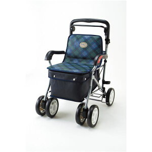 直送・代引不可 マキテック シルバーカー ノーブル (3)緑チェック ENB-011G 別商品の同時注文不可