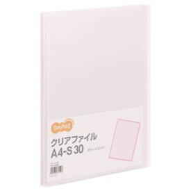 直送・代引不可（まとめ） TANOSEE クリアファイル A4タテ 30ポケット 背幅17mm ピンク 1冊 【×30セット】別商品の同時注文不可