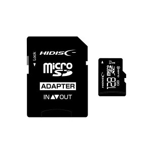 �����E����s��HIDISC microSDHC�J�[�h 128GB CLASS10 UHS-1�Ή� SD�ϊ��A�_�v�^�t�� HDMCSDX128GCL10UIJP3�ʏ��i�̓��������s��