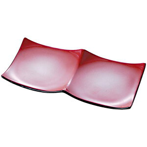 直送・代引不可 ABS2連プレート/和食器 【朱銀かすみ裏黒 A】 190×95×23mm 日本製 〔和食 レストラン 居酒屋 店舗 お店〕【代引不可】 別商品の同時注文不可