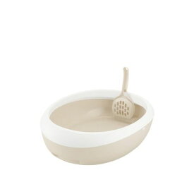 リッチェル 4945680566216 ラプレ ネコトイレ M ホワイト Richell ペット用品 猫砂 キャットトイレ プラスチック スコップ付き Mホワイト ドギーマン トイレ用品