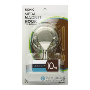 翌日出荷 ソニック MG-877 メタルマグフック10kg 超強力フック MG877 ラバーグリップ ブリスター 超強力メタルマグフック