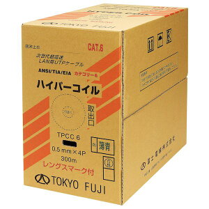 (LINE�N�[�|���L)�y�m�d�� TPCC6 0.5X4P(GY) (CAT6) UTP�P�|�u�� CAT6 �P�� �t�W 300m���� TPCC60.5X4P(GY)(CAT6)