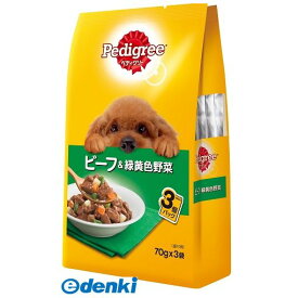 マースジャパンリミテッド P115 ペディグリー成犬用ビーフ＆緑黄色野菜70g×3袋 ウェット パウチ ドッグフード ペット イヌ 4902397808916 成犬用元気な毎日サポート