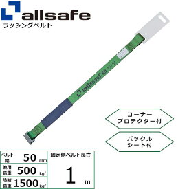 【個数：1個】allsafe 45606 直送 代引不可・他メーカー同梱不可 補修用ベルト Tワンピース仕様 固定1m 緑 H-TP-1-K 50G4