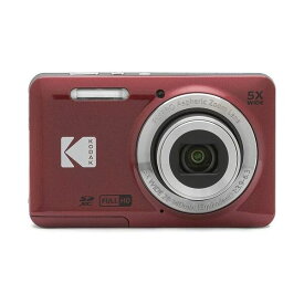 4978877388001 コダック コンパクトデジタルカメラ FZ55RD デジタルカメラ PIXPRO FriendlyZoom FZ55 Kodak コダック 5倍光学ズーム 1600万画素 フルHD(1080p)動画撮影 充電式リチウムイオン電池 スリム レッド
