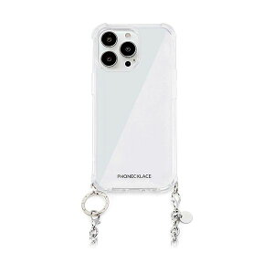 (LINE�N�[�|���L)�y���F1�zPN25602I15PM ���� ����s�E�����[�J�[�����s�� PHONECKLACE �t�H���l�b�N���X �`�F�[���V�����_�[�X�g���b�v�t���N���A�P�[�X for iPhone 15 Pro Max �V���o�[
