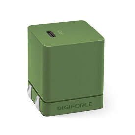 【個数：1個】D0037OG 直送 代引不可・他メーカー同梱不可 デジフォース Cube キューブ型PD充電器 20W 1C オリーブグリーン