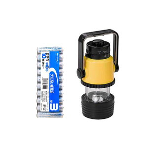 【個数:1個】LL83YL+HDLR6/1.5V10P 直送 代引不可・他メーカー同梱不可 YAZAWA 0.3W1LEDランタンサーチライト + アルカリ乾電池 単3形10本パックセット
