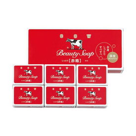 (LINEクーポン有)【個数：1個】4355-045 直送 代引不可・他メーカー同梱不可 牛乳石鹸 赤箱6個入