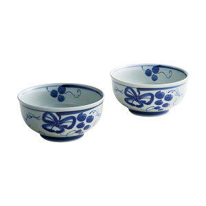 【個数:1個】K60507318 直送 代引不可・他メーカー同梱不可 波佐見焼 古染青磁ぶどう絵 多用丼2P