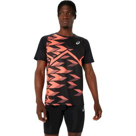 アシックス 4550457227117 2091A666 MEN PRO－FIT LIGHT GRAPHIC SS TOP PERFORMANCE BLACK／SUNRISE RED サイズ：L