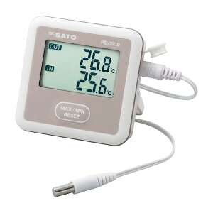 【個数:1個】4974425801640 直送 代引不可・他メーカー同梱不可 佐藤計量器製作所 2chデジタル最高最低温度計 PC−3710