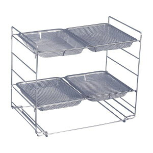 【個数:1個】4560197334501 直送 代引不可・他メーカー同梱不可 三和化研工業 網バット用乾燥棚 棚2枚・2段 W425XD200XH380MM