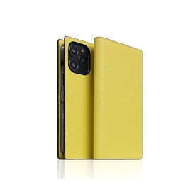 (LINEクーポン有)【個数：1個】SD22122I13PLM 直送 代引不可・他メーカー同梱不可 SLG Design Neon Full Grain Leather Diary Case for iPhone 13 Pro 手帳型ケース レモン