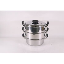 楽天市場】桃印 18-0 丸型蒸器 3段 29cmの通販 