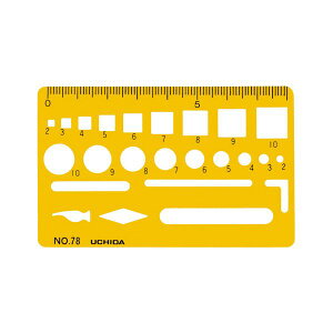 ウチダ 1-843-0078 テンプレート No.78 カードサイズ定規 18430078