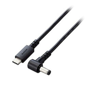 【個数:1個】DC-PDF20BK 直送 代引不可・他メーカー同梱不可 エレコム ノートPC用充電ケーブル USB Type−C/DC5.5mmコネクター/60W ブラック DCPDF20BK