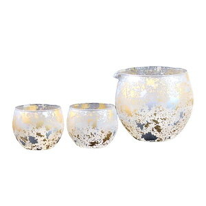 【個数:1個】KH-014 直送 代引不可・他メーカー同梱不可 ウチキ 喜箔グラス 一合 酒器セット 金箔・銀箔を使った石川県・山中漆器由来の伝統工芸品 KH014