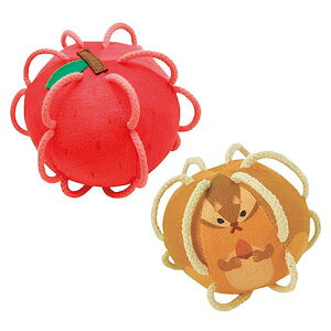 【個数:1個】C6034519 直送 代引不可・他メーカー同梱不可 シャオール わっかボール2種セット わっかボール りんご 約φ11cm ・わっかボールミニ しまりす 約φ9cm ×各1