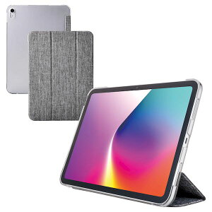 �G���R�� ELECOM TB-A25RWVCGY iPad�P�[�X 11�C���` A16 �^10�D9�C���` ��10���� �t�@�u���b�N�t���b�v 2�A���O�� �X�^���h �O���[ TBA25RWVCGY