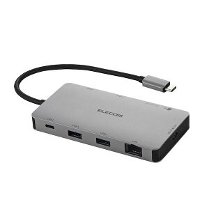 GR ELECOM DST-090BP1SV USB Type|C hbLOXe[V 9|in|1 4K HDMI LAN SD PD[d MacBook Pro ^ Air ȂPCΉ Vo[ DST090BP1SV