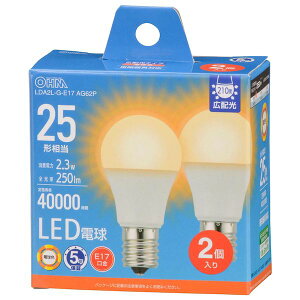�I�[���d�@ LDA2L-G-E17 AG62P LED�d�� ���` 25�`�����^250lm�^2�D3W�^�d���F�^E17�^Ra84�^�L�z��210°�^���`���Ή��^�f�M�ގ{�H���Ή� LDA2LGE17AG62P 2��