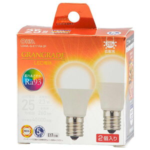 �I�[���d�@ LDA2L-G-E17 RA 2P LED�d�� ���` Ra93�^25�`�����^�d���F�^260lm�^2�D3W�^E17�^�L�z��210°�^���`���Ή��^�f�M�ގ{�H���Ή� LDA2LGE17RA2P 2��