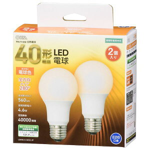 �I�[���d�@ LDA5L-G AG52 2P LED�d�� 40�`�����^560lm�^�d���F�^E26�^�S�����z��280°�^���`���Ή� LDA5LGAG522P 2��