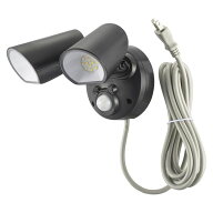 オーム電機 LS-A200A2 防犯LEDセンサーライト 2000 lm／昼光色LED／20W／コード長3m／保護等級IP44 LSA20…