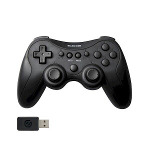 �G���R�� ELECOM JC-GP40SBK �Q�[���p�b�h PC�p ���C�����X 2�D4GHz XInput DirectInput �A�� 13�{�^�� �[�d�� �L���Ή� �X�g���[�g�z�u �u���b�N JCGP40SBK