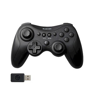 �G���R�� ELECOM JC-GP40XBK �Q�[���p�b�h PC�p ���C�����X 2�D4GHz XInput DirectInput �A�� 13�{�^�� �[�d�� �L���Ή� �N���X�z�u �u���b�N JCGP40XBK