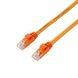 �G���R�� ELECOM LD-GPA/DR3 LAN�P�[�u�� Cat6A 3m 10Gbps 500MHz �ܐ܂�h�~ ���� �I�����W LDGPADR3