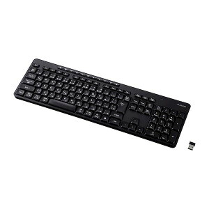�G���R�� ELECOM TK-QT11FDMBK ���C�����X�L�[�{�[�h �É� �e���L�[�t�� 2�D4GHz���� USB���V�[�o�[ USB�|A ���{��z�� AI�N���L�[���� �u���b�N TKQT11FDMBK