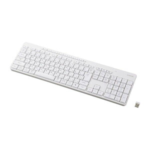 �G���R�� ELECOM TK-QT11FDMWH ���C�����X�L�[�{�[�h �É� �e���L�[�t�� 2�D4GHz���� USB���V�[�o�[ USB�|A ���{��z�� AI�N���L�[���� �z���C�g TKQT11FDMWH