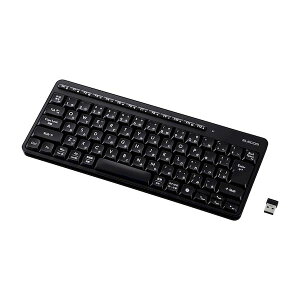 �G���R�� ELECOM TK-QT11MDMBK ���C�����X�L�[�{�[�h �É� �e���L�[���X 2�D4GHz���� USB���V�[�o�[ USB�|A ���{��z�� AI�N���L�[���� �u���b�N TKQT11MDMBK