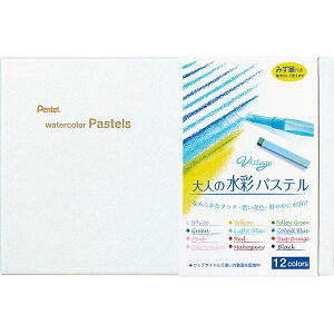翌日出荷 ぺんてる GHW1-12 水彩パス12色・みず筆付き GHW112 大人の水彩パステル Vistage ヴィスタージュ Vistage大人の水彩パステル