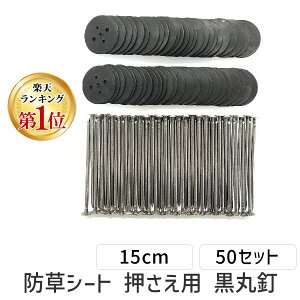 【楽天ランキング1位獲得】シンセイ 4522031201578 防草シート 押さえ用 黒丸釘 15cm 50セット ガーデン用品 アンカーピン などの代用 サブピン 雑草対策 固定ピン 押さえ釘 特殊釘 人工芝 業務用